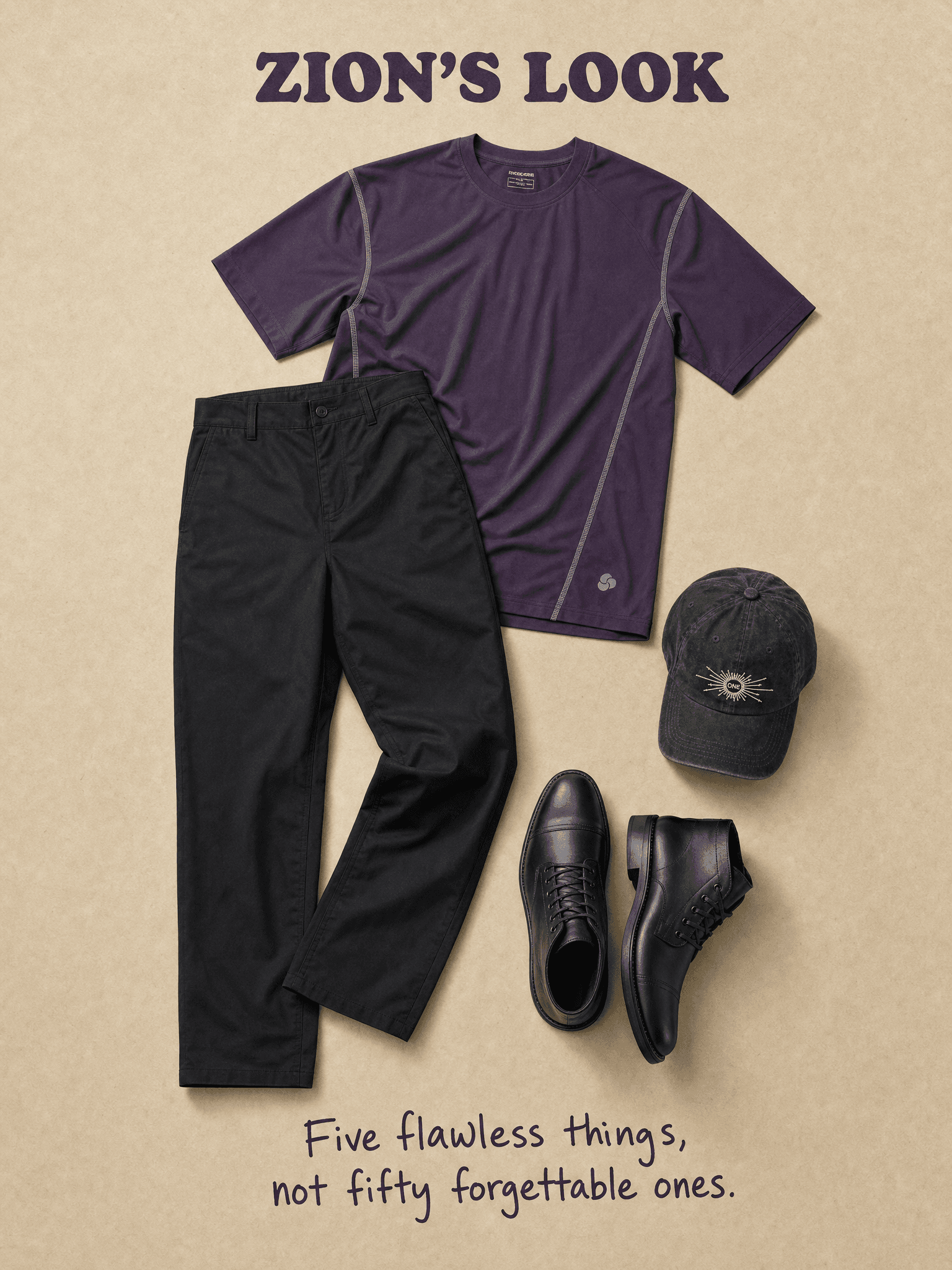 Purple and Black fit grid for The Poetic Minimalist