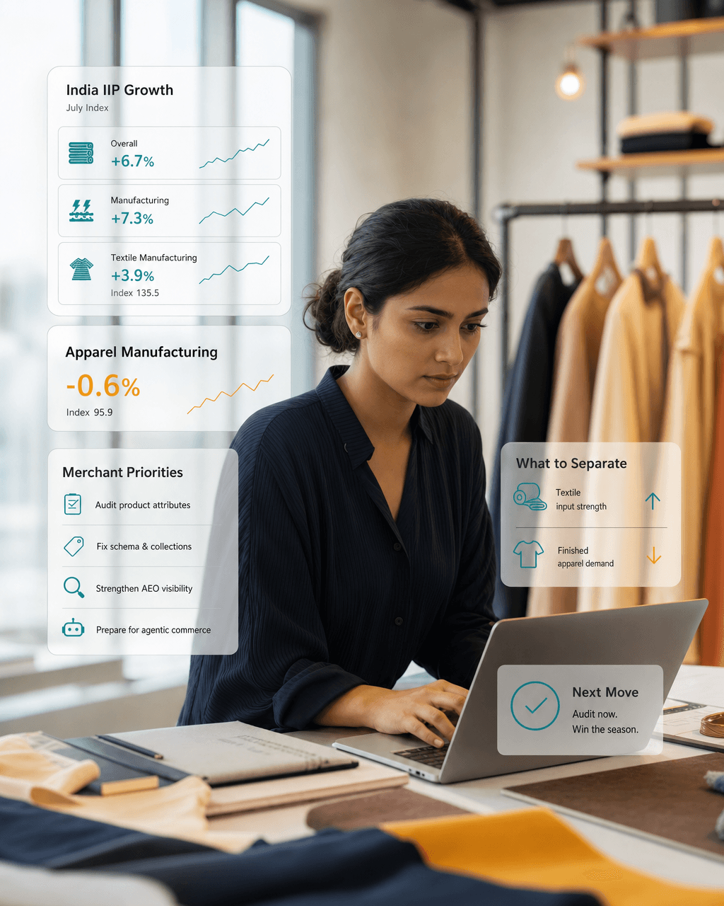 What does India textile manufacturing growth mean for Shopify merchants preparing for AI shopping?